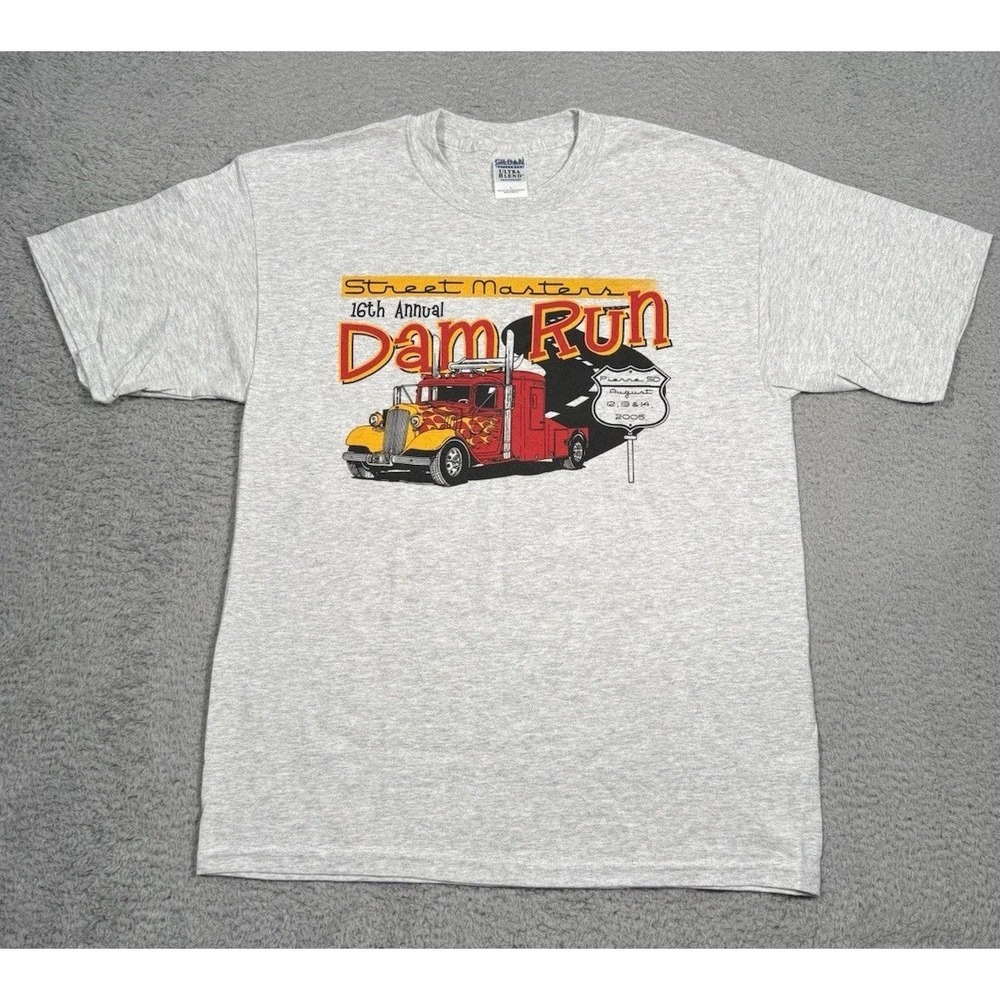 Vintage Y2K Street‎ Masters 16th Annual Dam Run T Shirt Mens L White Cars Truck